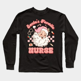 Santa's Favorite Nurse Christmas RN ER ICU Long Sleeve T-Shirt